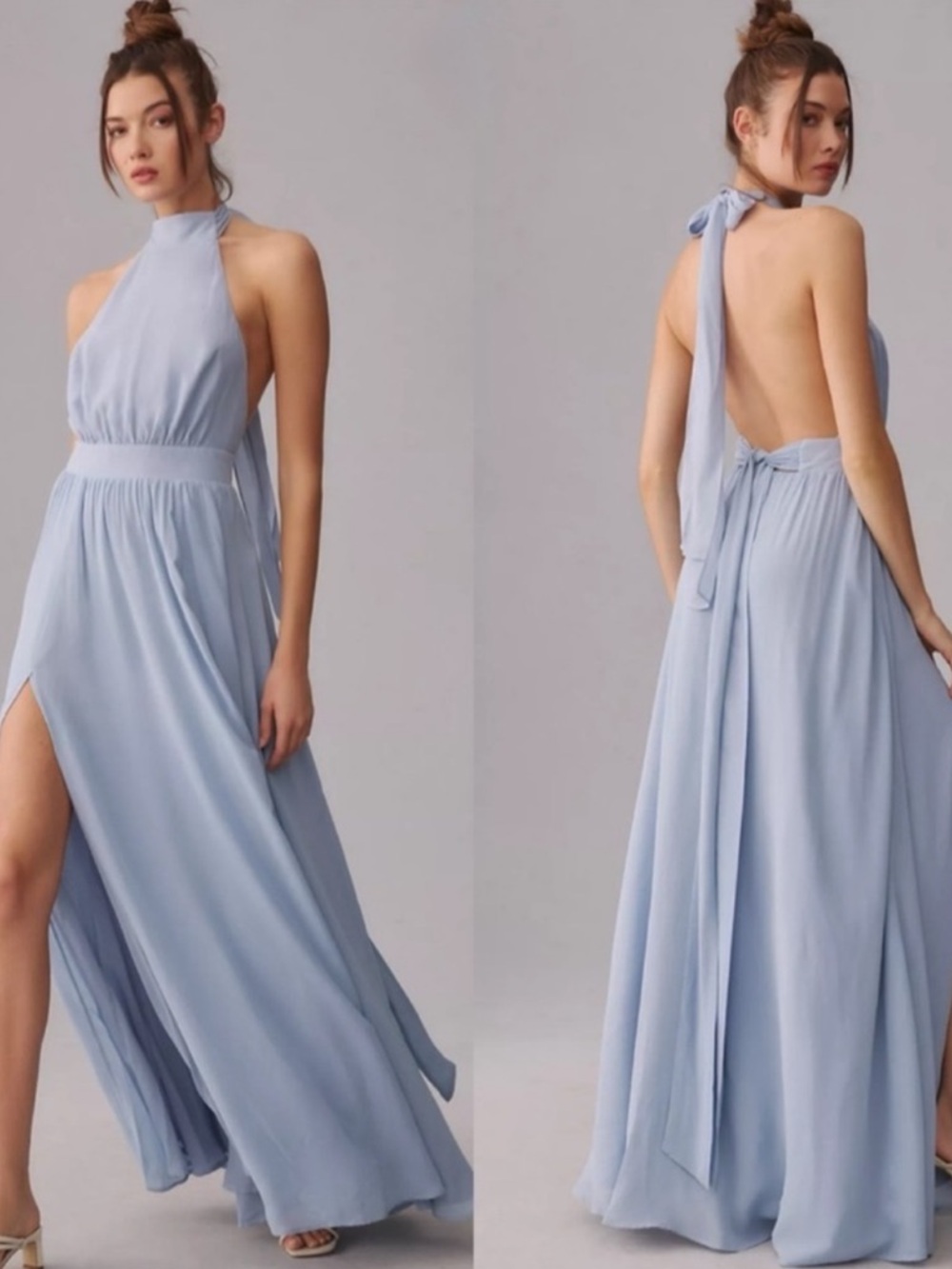 Reformation Andee Gown Maxi Dress in Blue Size 6 - Picture 3 of 14